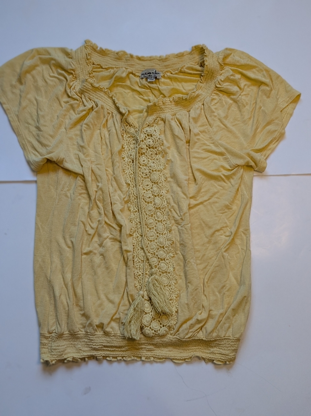 live and let live Yellow Ruffled Boho Blouse